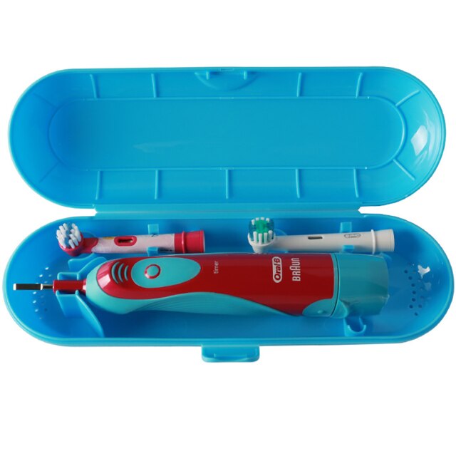 Estuche de viaje para cepillo de dientes eléctrico, caja de soporte de cabeza de repuesto para Oral B Family, almacenamiento protector de cepillo de dientes al aire libre: Azul