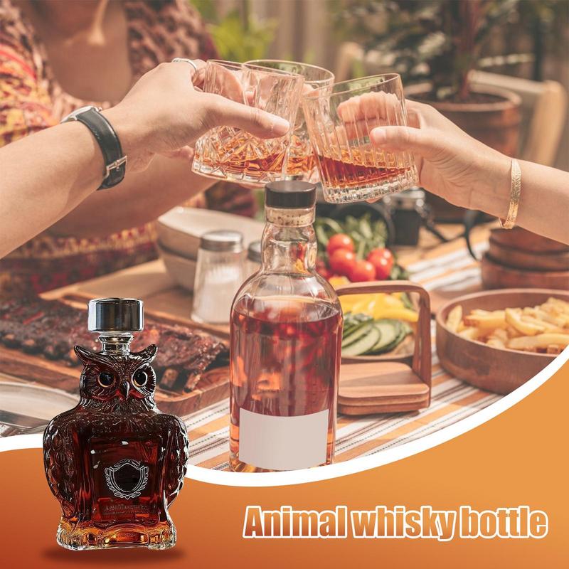 120ml Glass Wine Bottle Animal Statue Whiskey Liquor Decanter Bottle Wine Container For Alcohol Tabletop Decoration For Home Bar