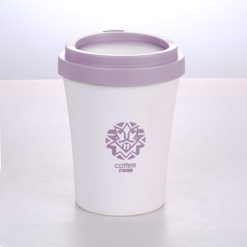 Small Waste Bins Creativity Coffee cup shape Plastic trash can Desktop Rolling Cover Type Round Standing have pattern