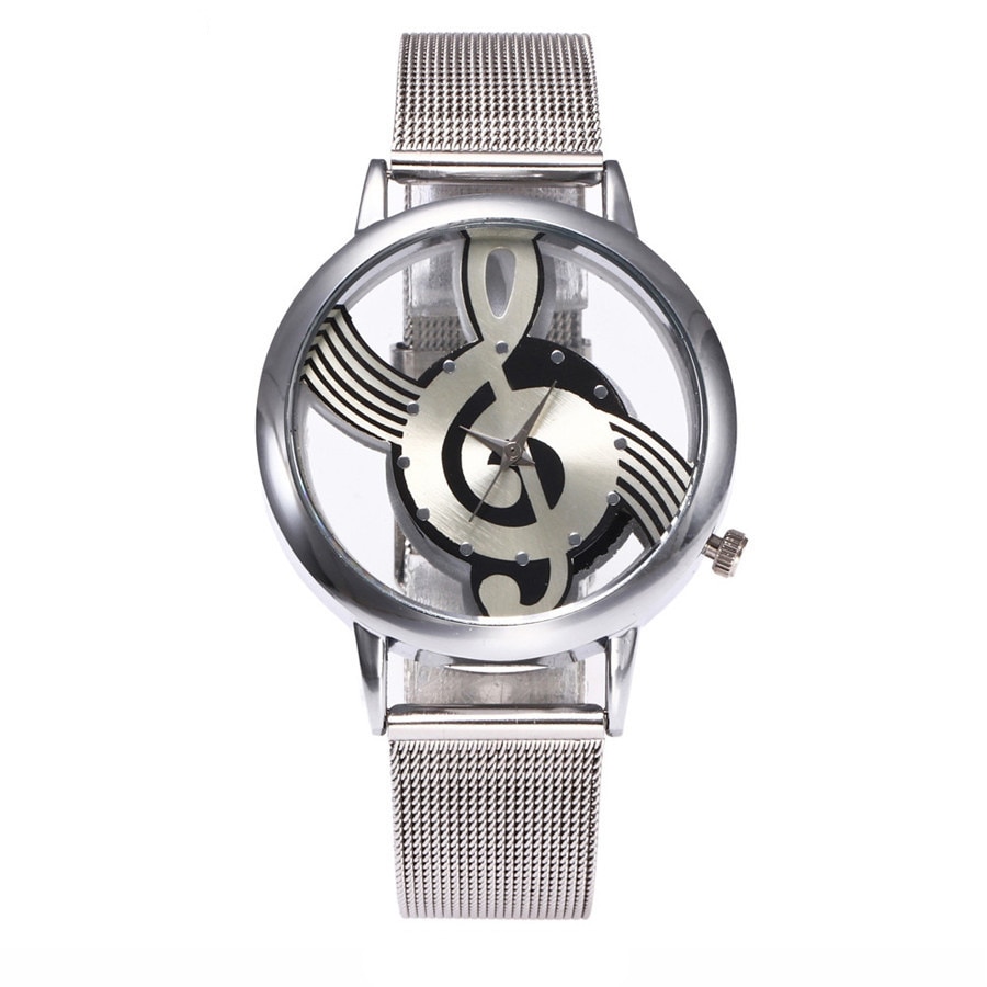 Zegarek Damski Beroemde Mannen Horloge Vrouwen Music Note Notation Horloges Roestvrij Staal Quartz Horloges