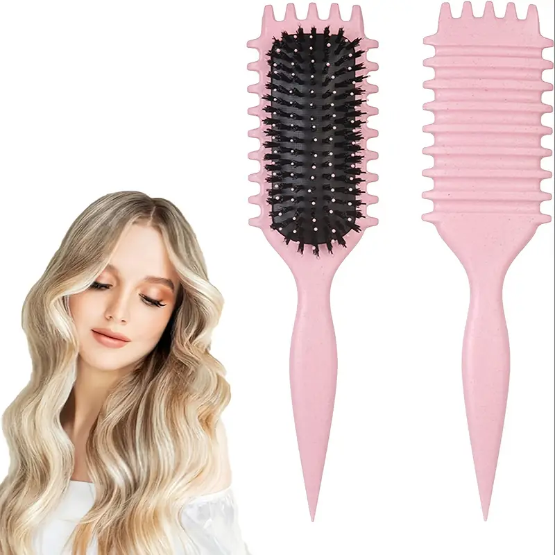 5-Piece Detangling & Styling Set: Curl Candy Bursh Curved Rat Tail Comb Edge Control Brush - Perfect for Salon Results