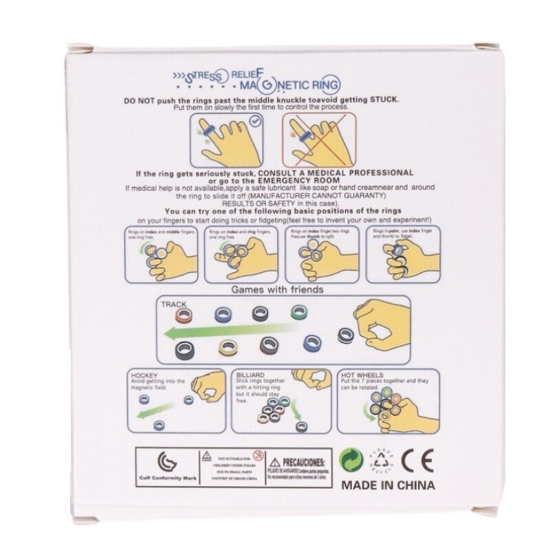 Lustige Zappeln Finger Spinner Entpacken Spielzeug Magnetische Ringe Anti-Stress Magnetische Magie Ring Werkzeuge Ring Kinder Erwachsene Dekompression Spielzeug: free instructions