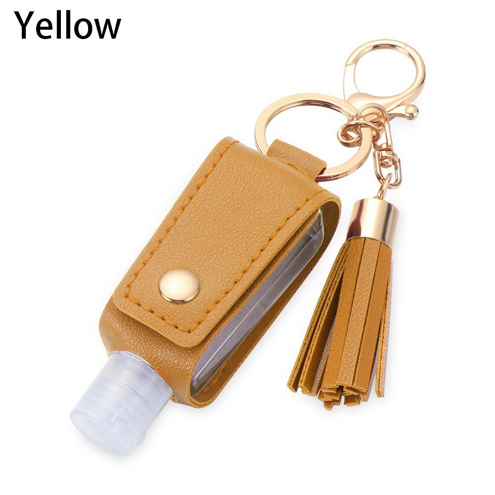 30Ml Kwasten Squeeze Flessen Lederen Hervulbare Hand Wassen Flessen Herbruikbare Douchegel Sleutelhanger Houder Reizen Accessoires: yellow