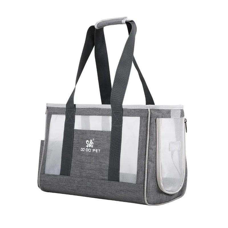 Cat Carrier Bag Breathable Transporter Pet Bag Portable Puppy Single Shoulder Bags Travel Carrier for Cat Dog Pets Handbag: L / GRAY