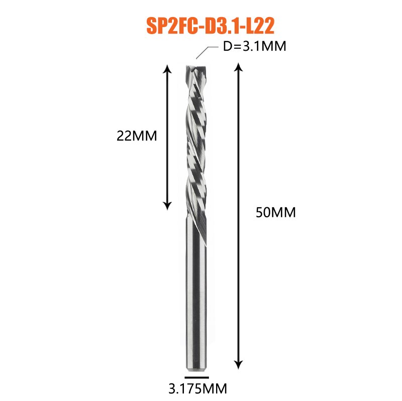 Fresa de compresión para carpintería, corte hacia arriba y hacia abajo, dos flautas, herramienta de fresado de carburo en espiral, enrutador, brocas de corte de fresa de madera: 29 mm