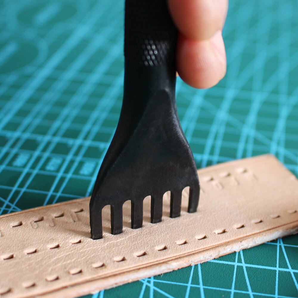 3mm DIY Leather Hole Punching Tool Leather Spacing Line Chisel Tool Flat Hole Puncher DIY Leather Craft Stitching Punch Tool