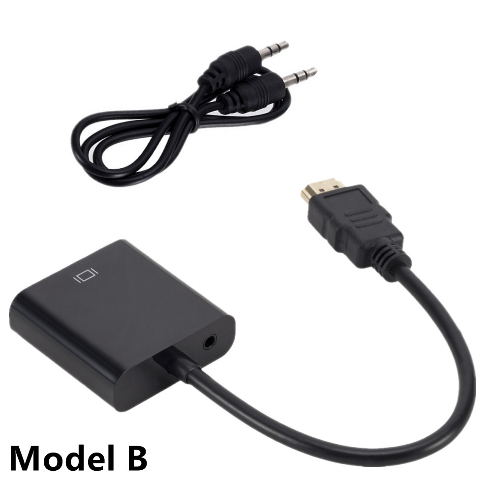 Convertisseur de câble HDMI vers VGA, pour tablettes, ordinateurs portables, PC, TV HD, avec alimentation Audio 3.5, adaptateur convertisseur mâle à femelle