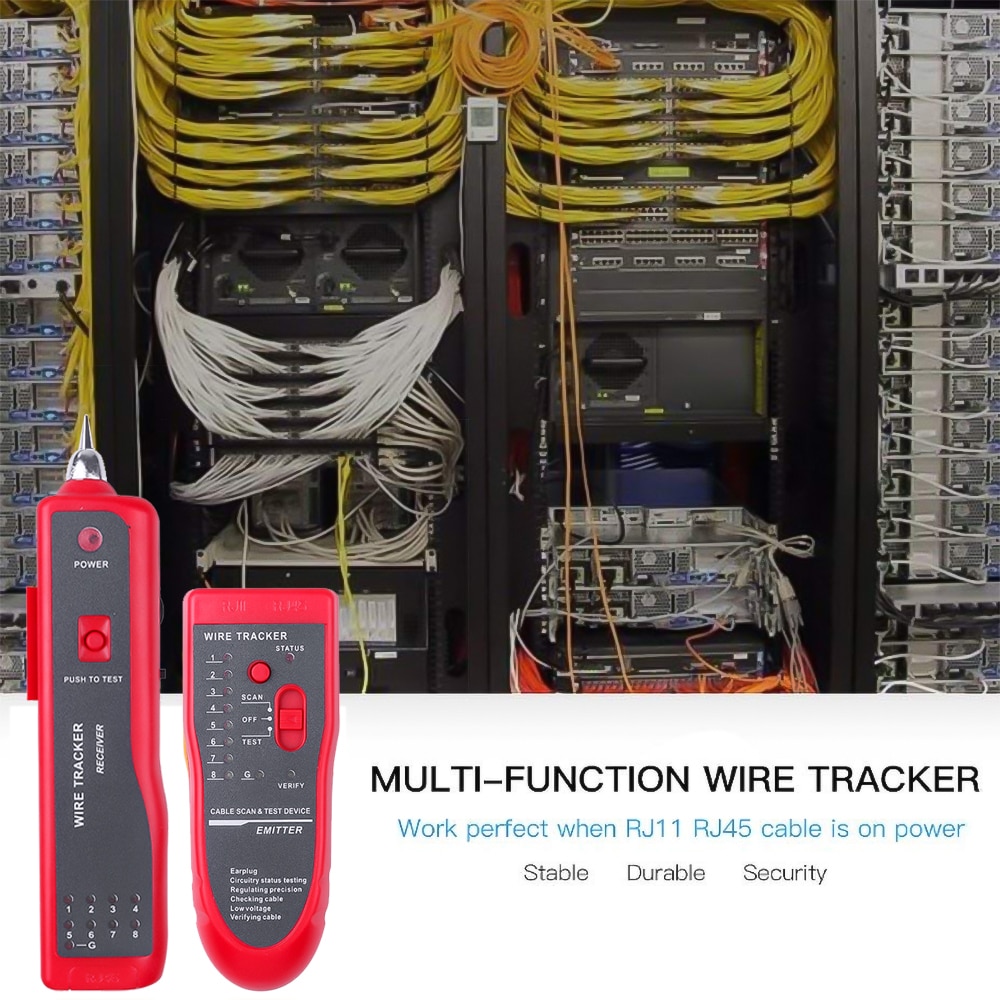 kebidumei For RJ11 RJ45 Cat5 Cat6 Telephone Wire Tracker Tracer Toner Ethernet LAN Network Cable Tester Detector Line Finder