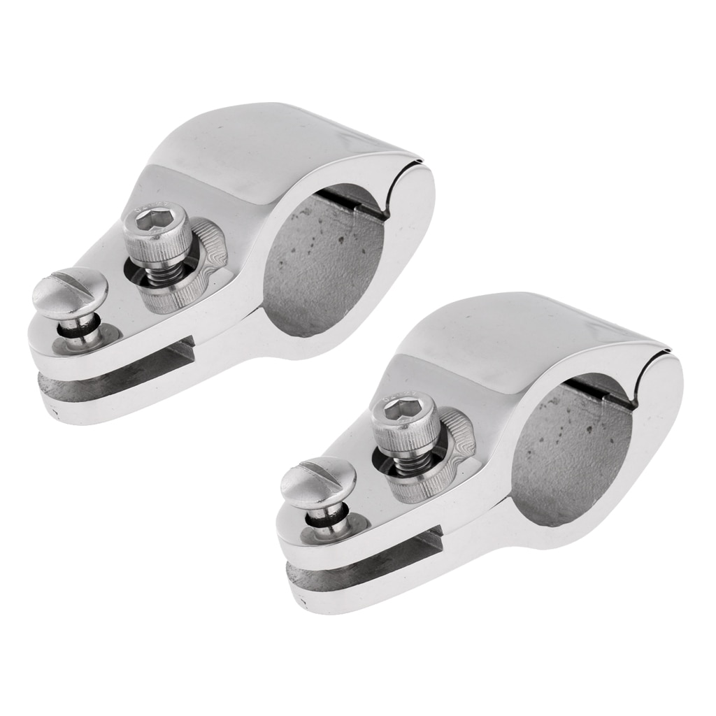 2 paquetes de bisagra superior Bimini de mandíbula, herrajes para barcos marinos de acero inoxidable de 7/8 pulgadas 22mm
