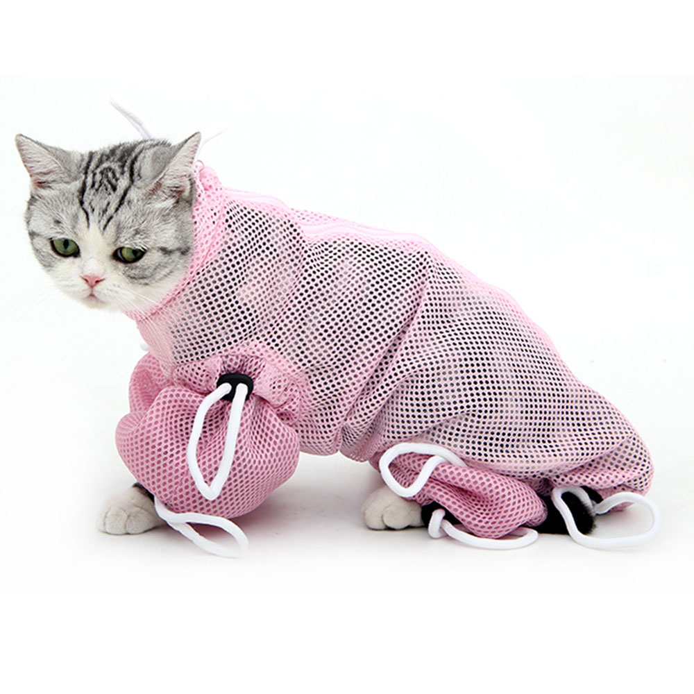 Mesh Cat Grooming Bath Bag Cat Supplies Washing Bags For Pet Bathing Nail Trimming Injecting Anti Scratch Bite Restraint