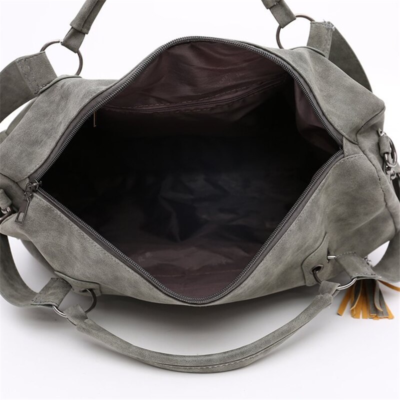SGARR Nubuck PU cuir femmes sacs à main dames grande capacité gland sac à bandoulière décontracté Vintage Rivet femelle fourre-tout sacs