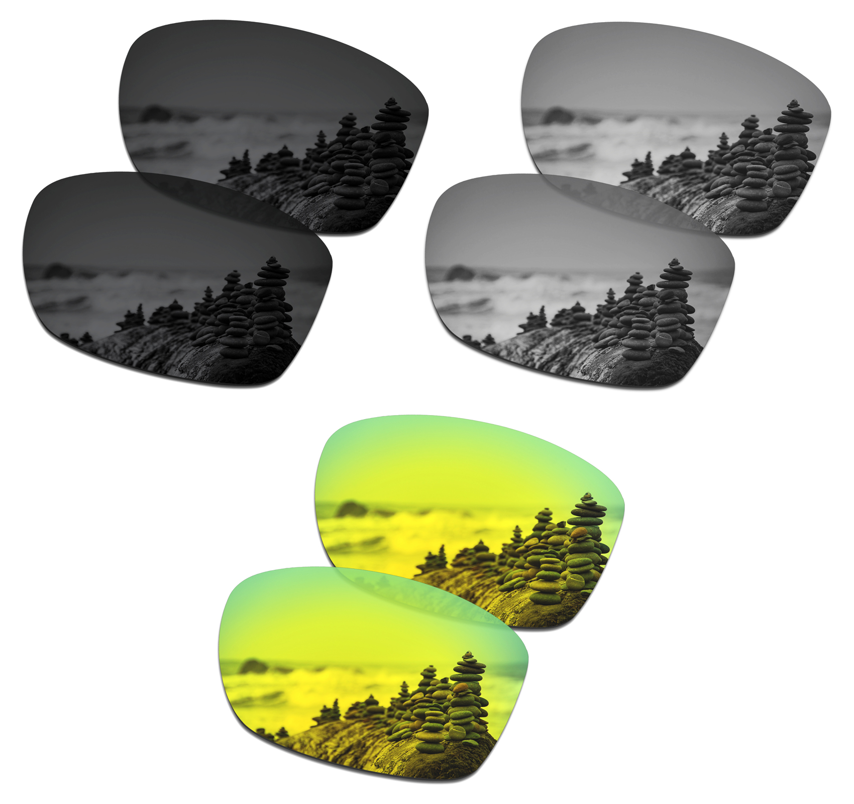 SmartVLT Polarized Replacement Lenses for Oakley Jupiter Squared Sunglasses - Multiple Options: BlackSilverGold