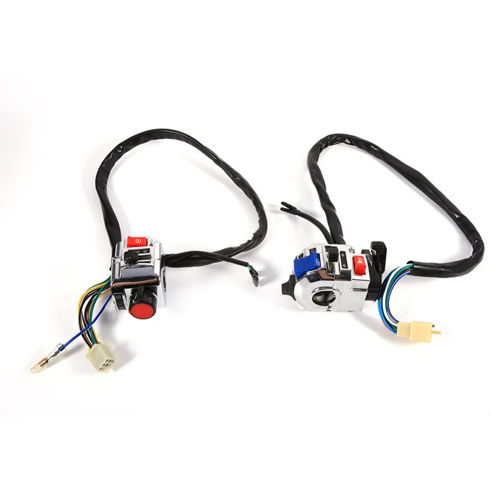1 par 7/8 " 22mm aluminium motorcykelomkopplare signalhornsknapp blinkers elektrisk dimljusljus start styrets kontrollomkopplare