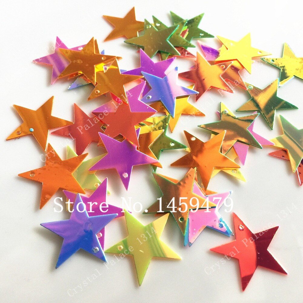 400 stks Gemengde Kleur Ster Spangle Pailletten 1 Gat 19mm Voor Naaien Craft Ornamenten Kostuums DIY Abhisiree Craft podium set Decoratie