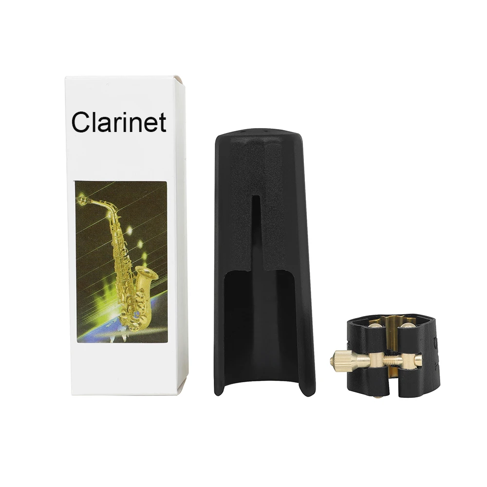 Klarinet Metalen Gesp Klem Clip Klarinet Mondstuk Leer met Dop Houtblazers Instrument Accessoires Gesp Klem