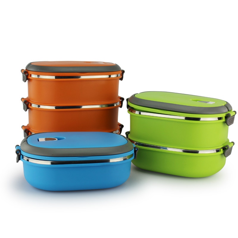 Meerlaagse thermische lunchbox bento lunchbox stevige kommen roestvrijstalen voedselcontainer keuken servies verwarmde opbergruimte kinderen
