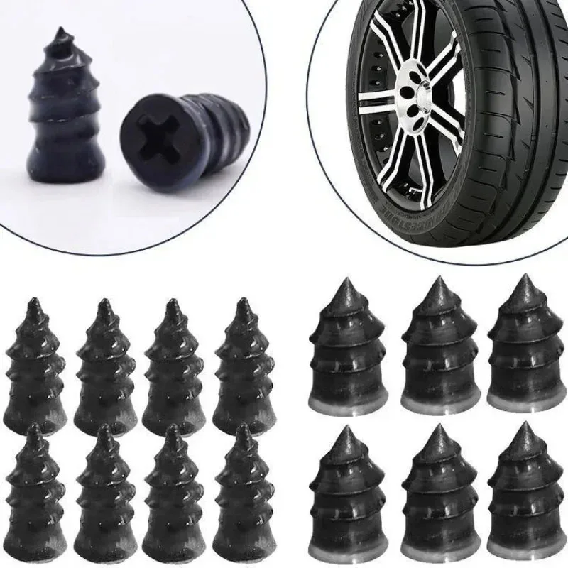 Juego de clavos de goma para reparación de neumáticos de coche, clavos universales para reparación de neumáticos de motocicleta y camión, herramienta de reparación de pinchazos de neumáticos de bicicleta, 10/100 unidades