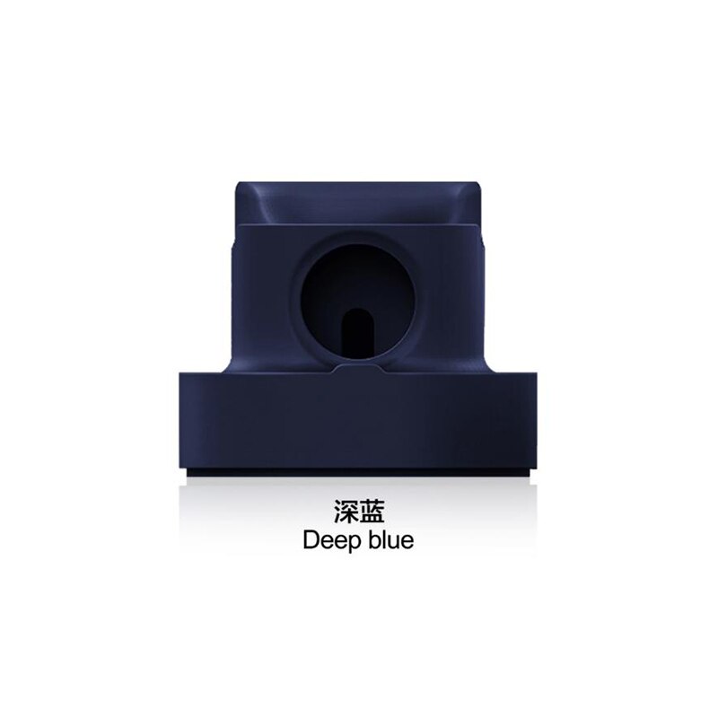 2 in1 Silicone Charger Holder For Apple Watch/Iphone/Airpods Pro Charging Station Fast Charger Induction Dock Iphone Accessories: Deep Blue