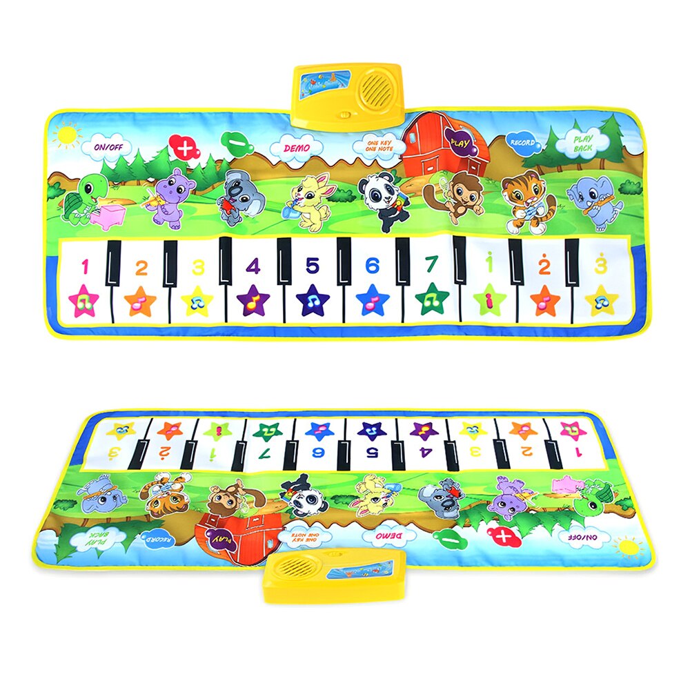 Music Game Piano Mats Crawling Animal Sounds Sings Carpet 100x36CM Music Piano Keyboard Mat Infant Baby Educational Toy