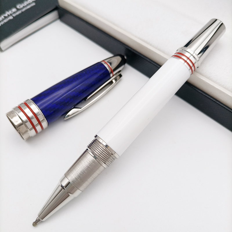 John Kennedy Carbon Fiber Rollerball Ballpoint pen Dark Blue Fountain Pen Writing Stationery with JFK Clip: Burgundy / Red
