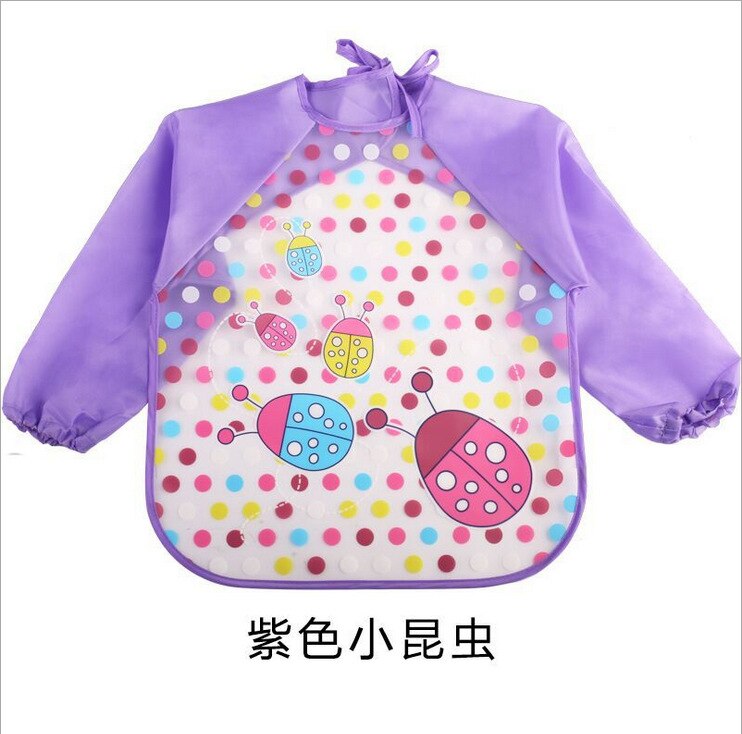 Baby Bibs Waterproof with Long Sleeve Baby Feeding Smock Bibs Plastic Bib Baby Apron for Kids Eat Breastplate Children 2-5 Years: Insect