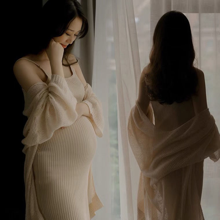 Ropa de fotografía de maternidad, cárdigan, falda para fotos, ropa de maternidad, vestido para sesión de fotos de embarazo