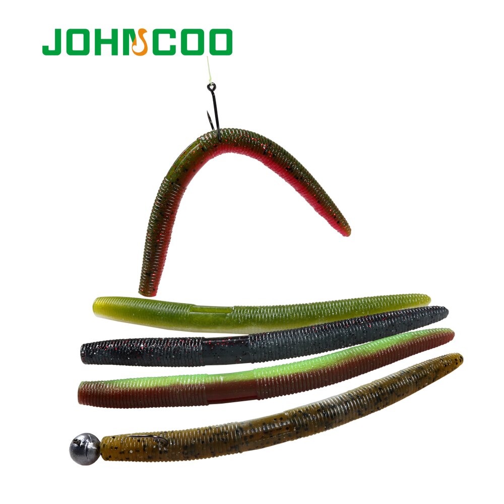 Johncoo 10pcs Soft Plastic Stick Bait 13.5cm 9.8g Soft Baits Salt-Impregnated Stick Bait Bait Bulk Bass Plastics Worm Soft Lures