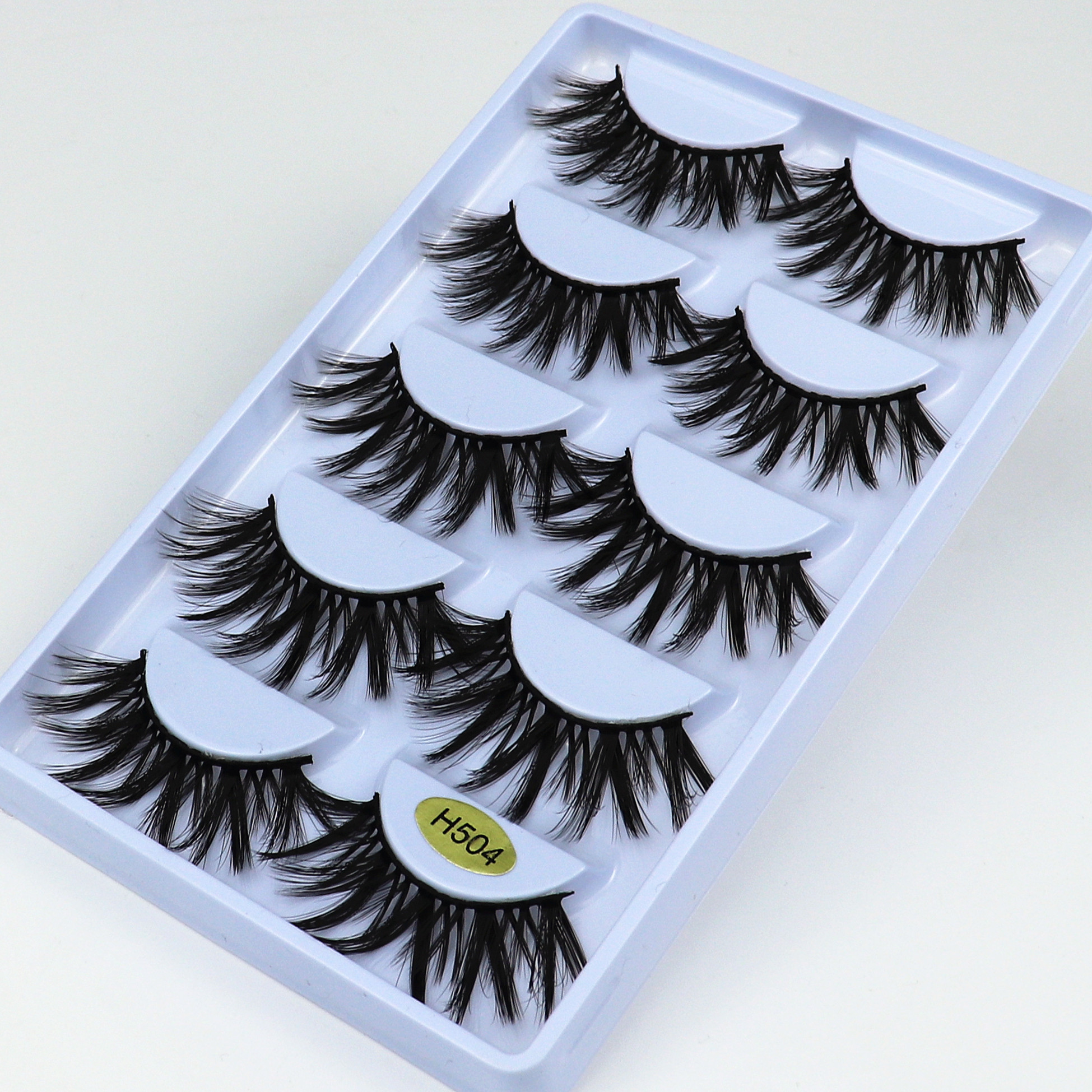MIOFIA 3D ciglia finte in visone 20mm ciglia finte naturali 5 paia faux cils pack ciglia trucco estensione ciglia in seta maquiagem: H504