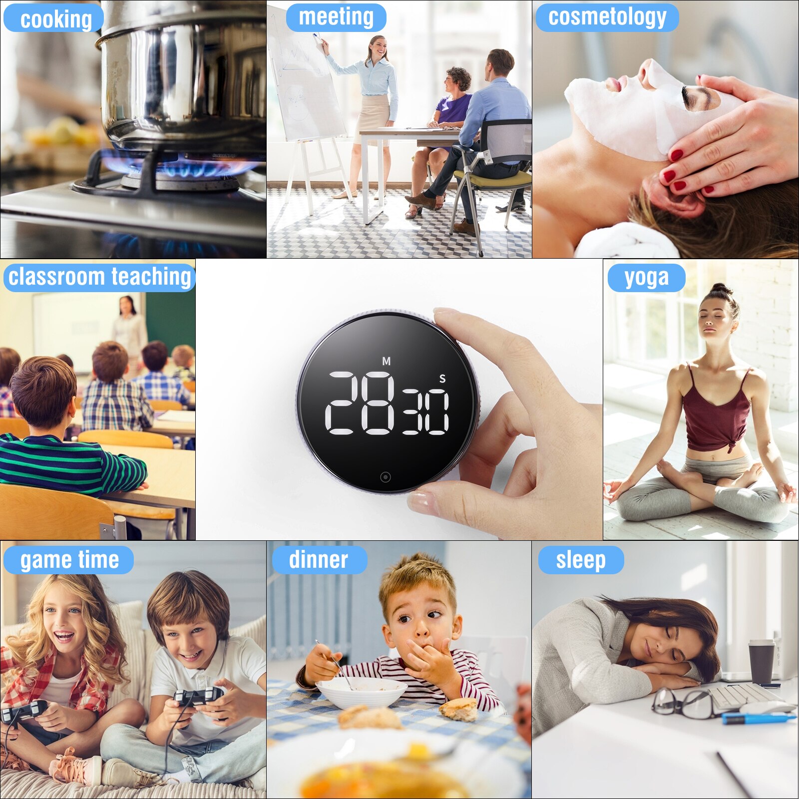 Oveki Keuken Timer, Magnetische Countdown Led Digitale Timer Voor Kind Leraar Klas Huiswerk Fitness Stopwatch Wekker