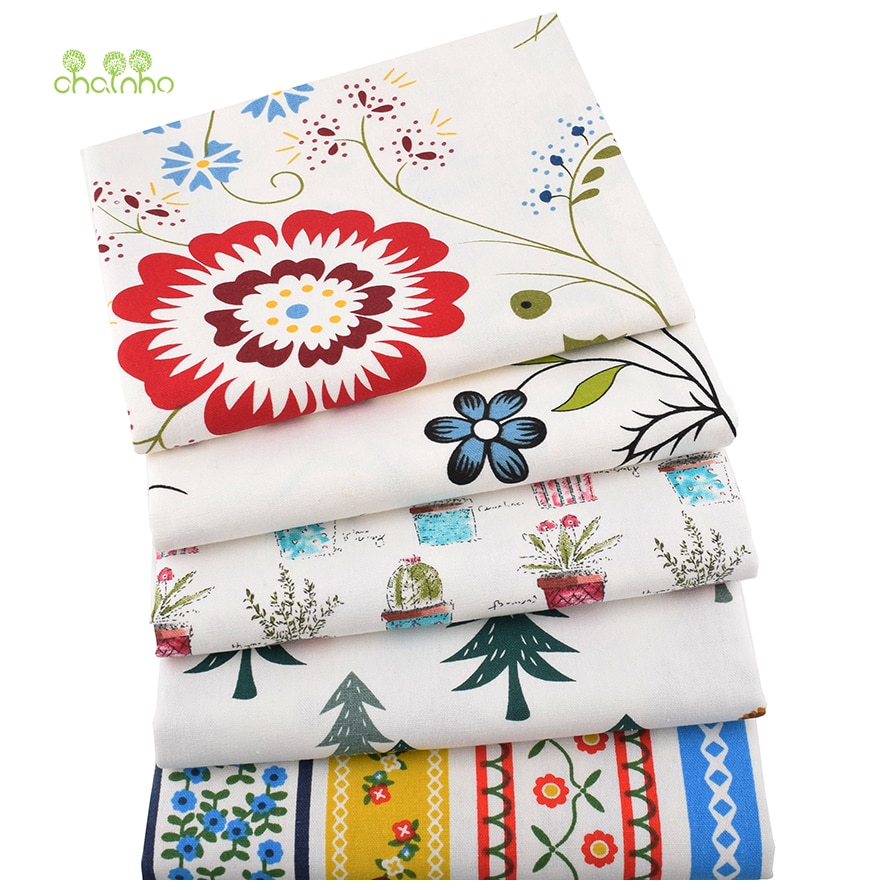 Chainho, blomsterserie, trykt bomullslinstoff for quilting og sying av sofa/duk/møbeltrekk/putemateriale