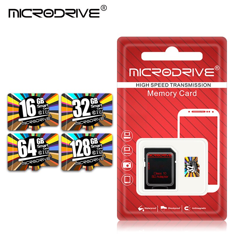Micro sd-kort 128gb mini flash-kort 16gb 32gb klasse 10 hukommelseskort 64gb tf-kort cartao de memoria til gratis adapter