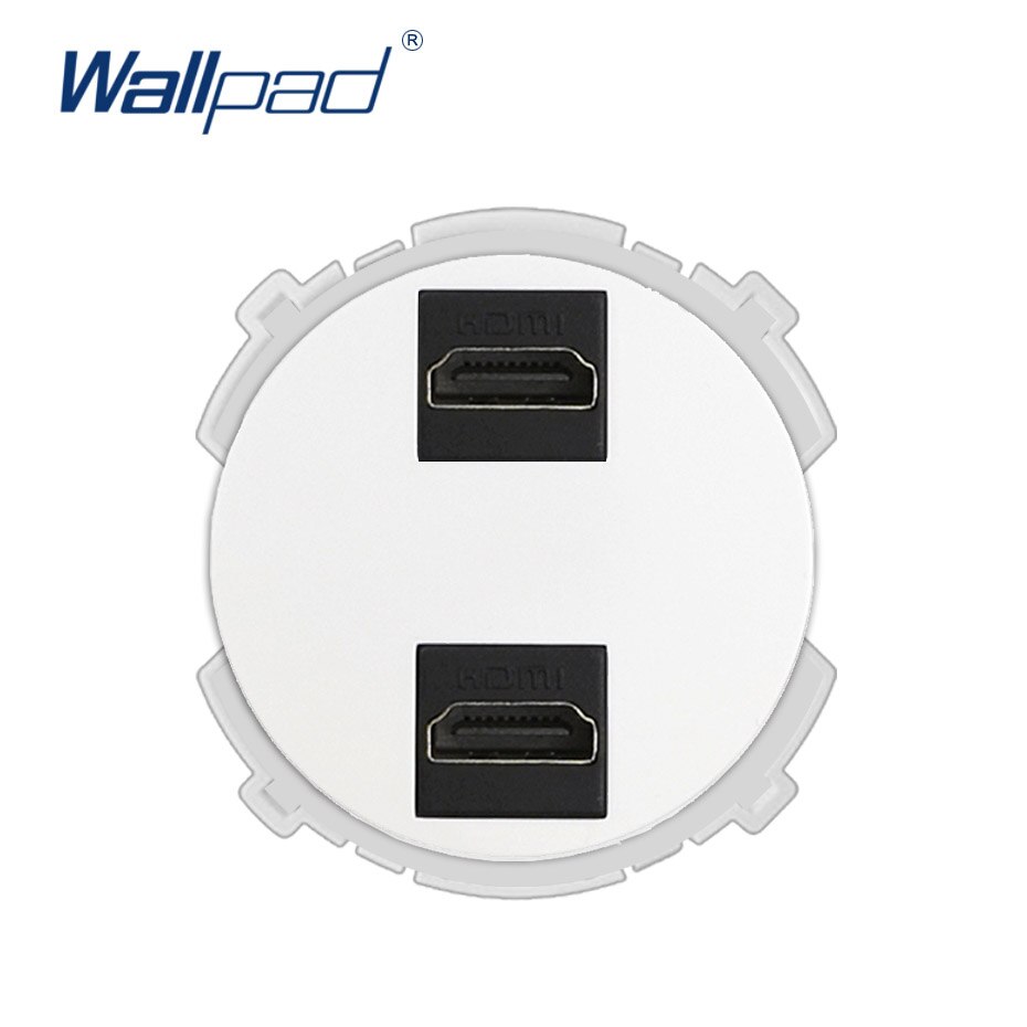 Wallpad 2 hdmi wall socket funktionstast kun til dataoverførselsfri kombination: Hvid