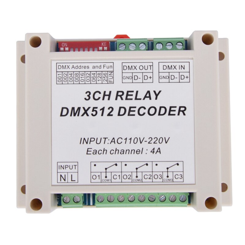 AC110-220V Regler Decoder RGB LED Streifen Lichter DMX512 Relais Verwendung Für LED Lampen: Weiß
