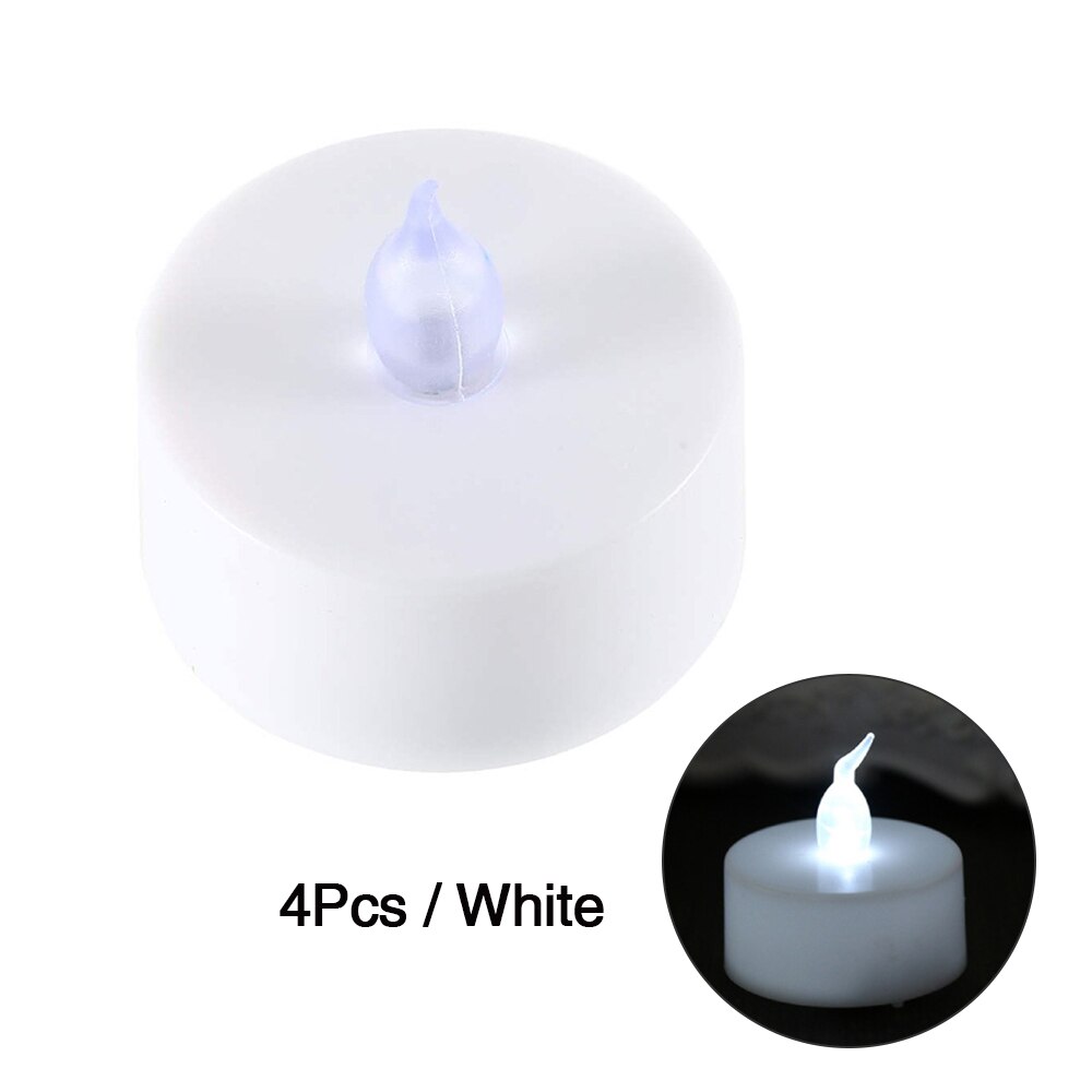4PCS Electronic Candles Lights Flickering Lovely Night Light Colorful LED Candle Battery Operated Birthday Wedding DIY Decor: 4PCS White Light