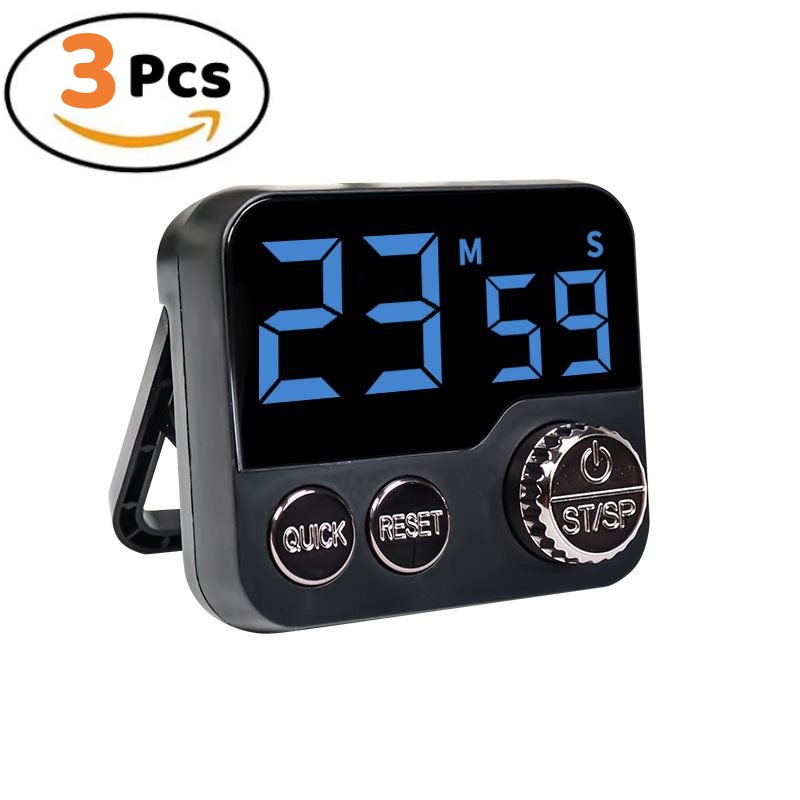 Rotate Digital Visual Timer for Kitchen & Study，100min Study&kitchen Cute Egg Timer with Magnetic Back for Shower Yoga Oven: Blue