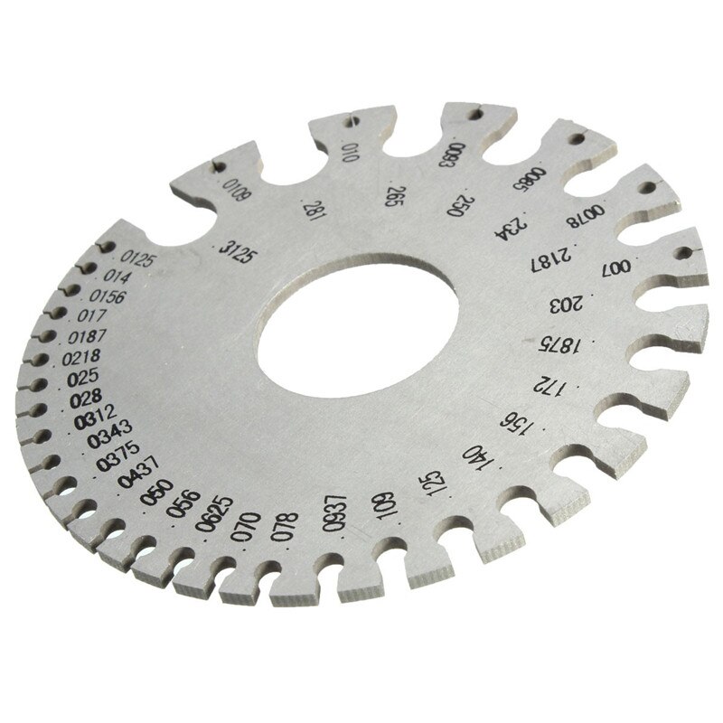 Thickness Measuring Gauge 0.3125"-0.007" Scale Stainless Steel Round Diameter Gage Tool For Non-ferrous Wire And Metal