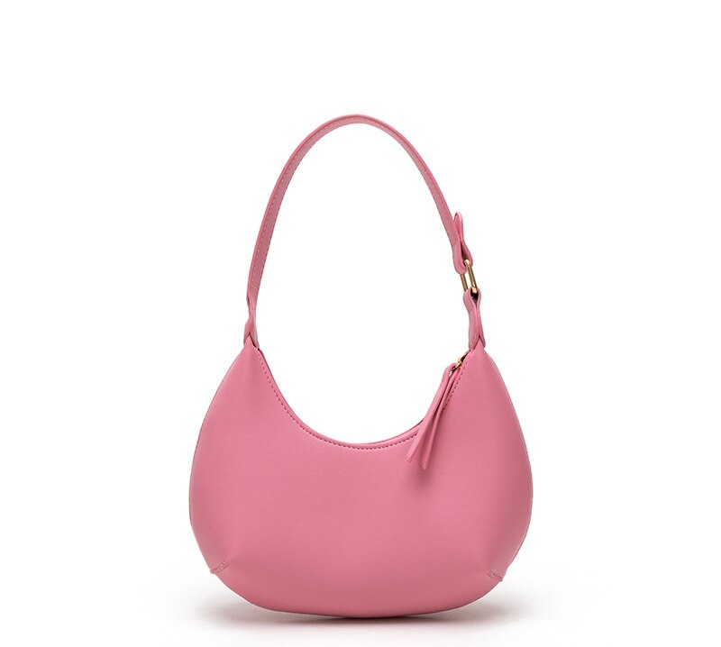 sommer Neue Macaron Farbe Frauen Unterarm Tasche PU Leder Mini Schulter Tasche Weibliche Reise Handtasche Einfache Weibliche Täglich tasche: Rosa