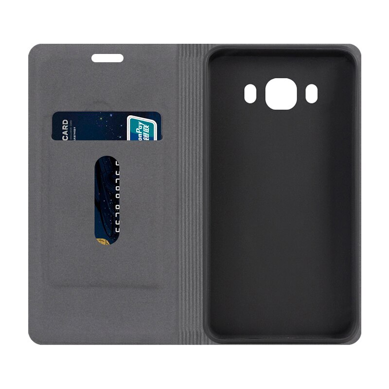 Puusyistä pu-nahkainen puhelinkotelo samsung galaxy  j5 flip-kirjakotelolle business-lompakkokotelo pehmeä silikoninen takakansi