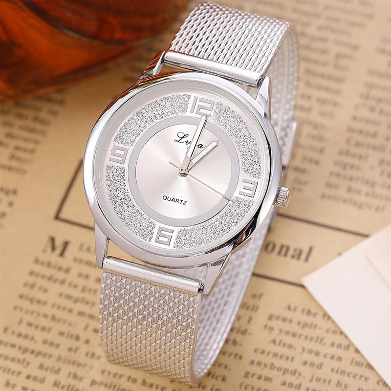 Relogio Feminino Zilver Minimalistische Horloge Aluminium Band Rvs Analoge Quartz Horloge Vrouwen Vrouwelijke Luxe Horloges