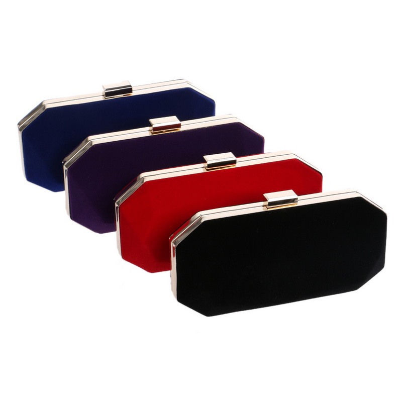 GLOIG velours sacs de soirée noir rouge bleu violet couleur mélangée jour pochette avec chaîne sac à bandoulière