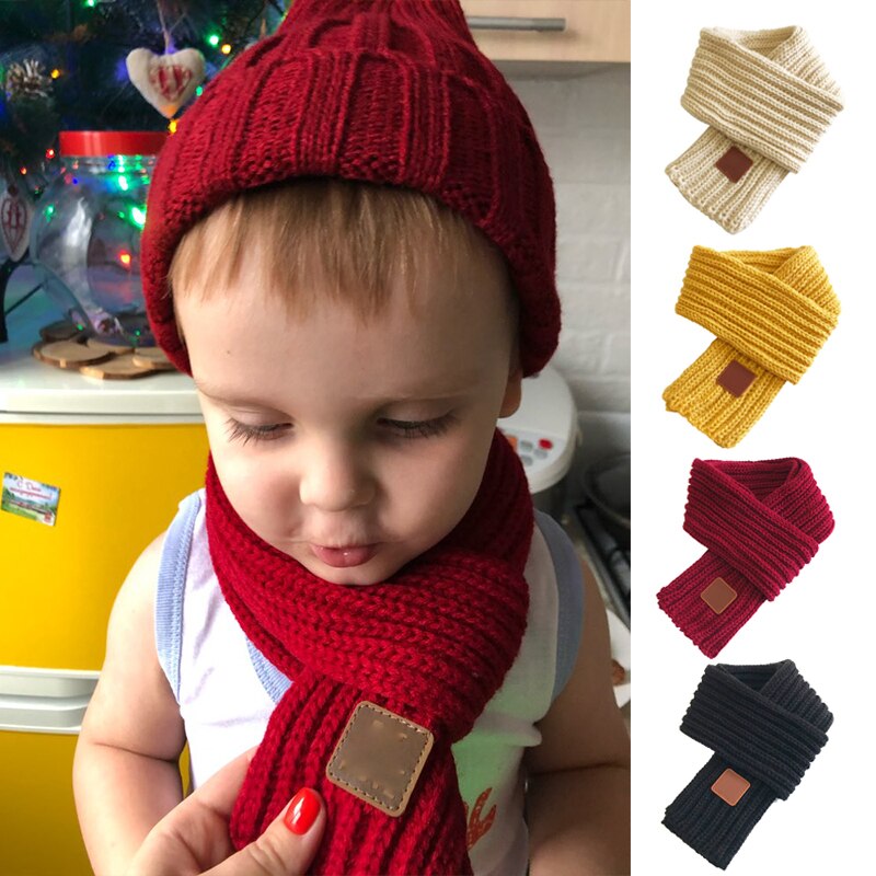 Foulard bébé, mignon, écharpe, pour cou, couleur unie, pour garçons et filles