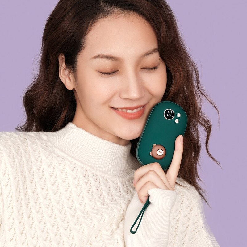 5000mAh USB Rechargeable Electric Hand Warmer Winter 2 in 1 Mini 5V Long Life Pocket Power Bank Heater