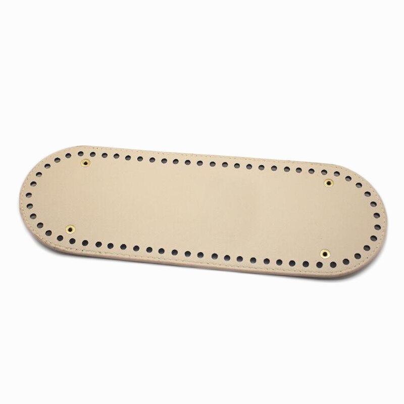 30x10cm Bag Bottom Oval Leather Bottoms with Holes Bag Accessories DIY Part PU Glossy for Handbag Crossbody Messenger Bags Beige