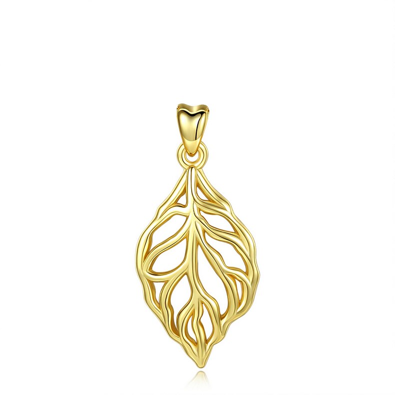 925 Sterling Silver 3D Leaf Pendant Necklace For Women, 45cm Chain - View #9