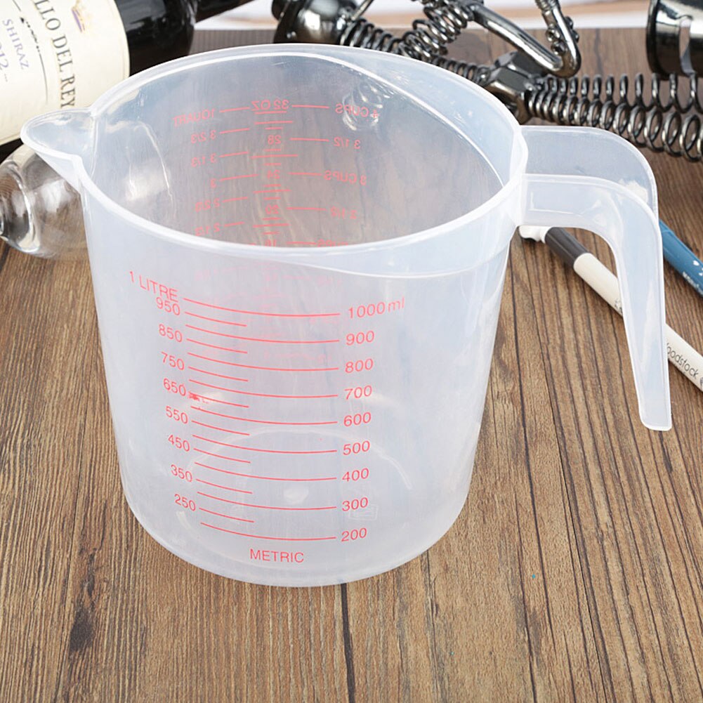 Plastic Measuring Cup Clear Scale Show Transparent Mug Pour Spout 3sizes Cooking Kitchen Liquid Measure Container Tools
