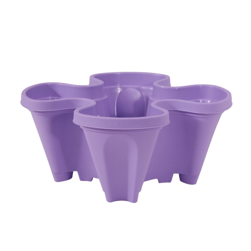 Pot de fleurs en plastique stéréoscopique Vertical empilable, support de semis de fraises de jardin pour la croissance de fleurs de fraises: purple