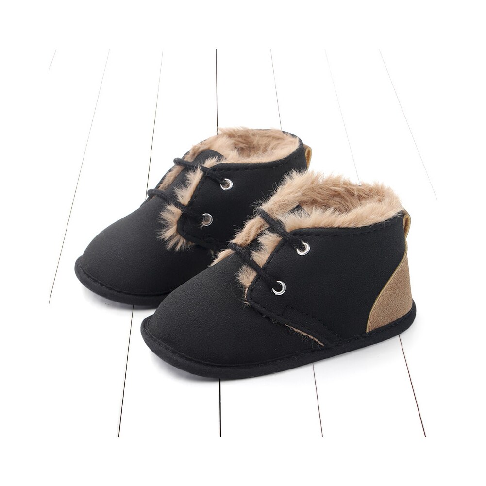 Winter Infants Shoes Plush Sneaker Walking Soft-Soled Non-Slip Leopard Zipper Birthday Unisex Shoes: A / 3-5 Months