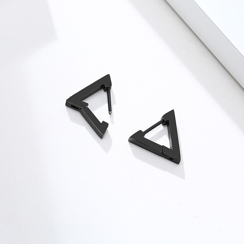 Pendientes de acero inoxidable con forma de triángulo para hombre y mujer, aretes pequeños, Piercing, Piercing, estilo moderno, único