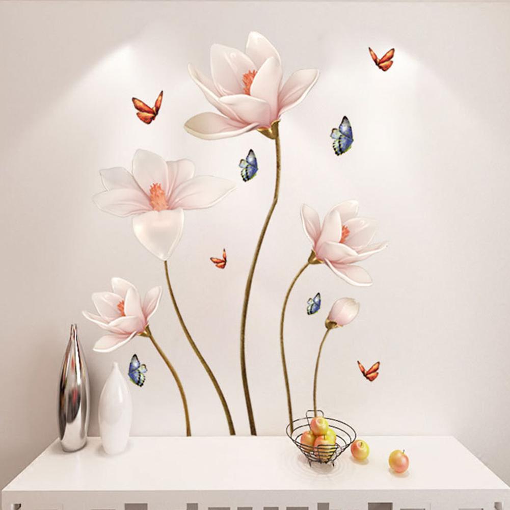 PVC Removable 3D Flower Wall Sticker Living Room Bedroom Home Decor