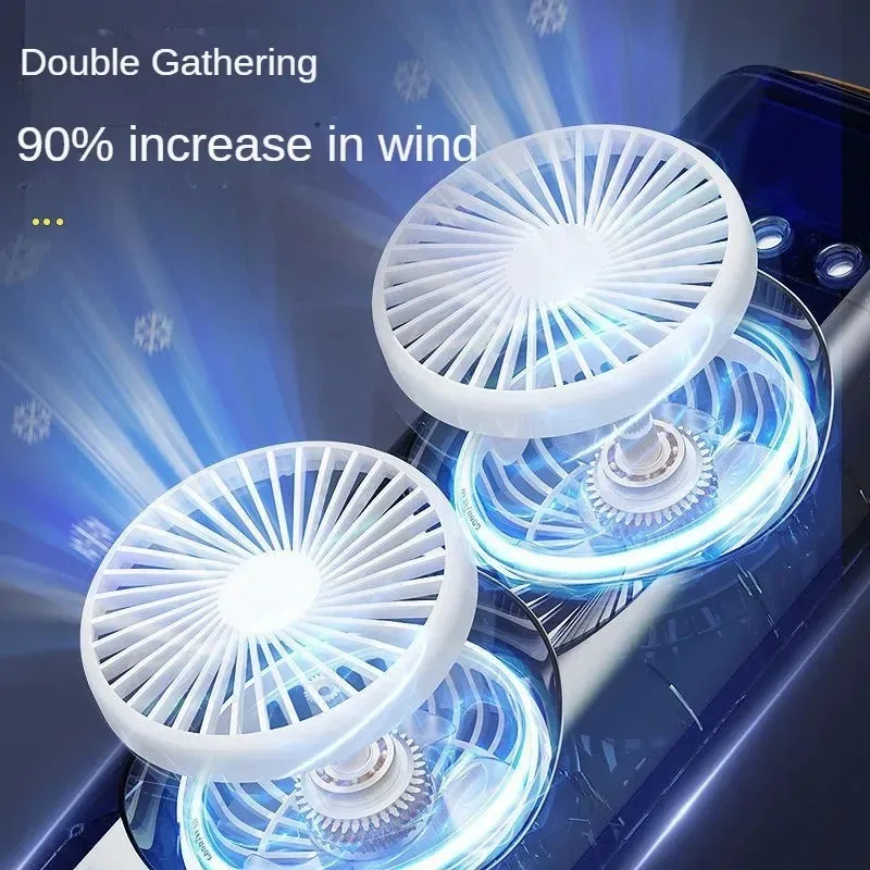 Xiaomi Spray Air Conditioning Fan Double-head Refrigeration Fan Household Portable Cooling Fan Desktop Electric Fan With Light